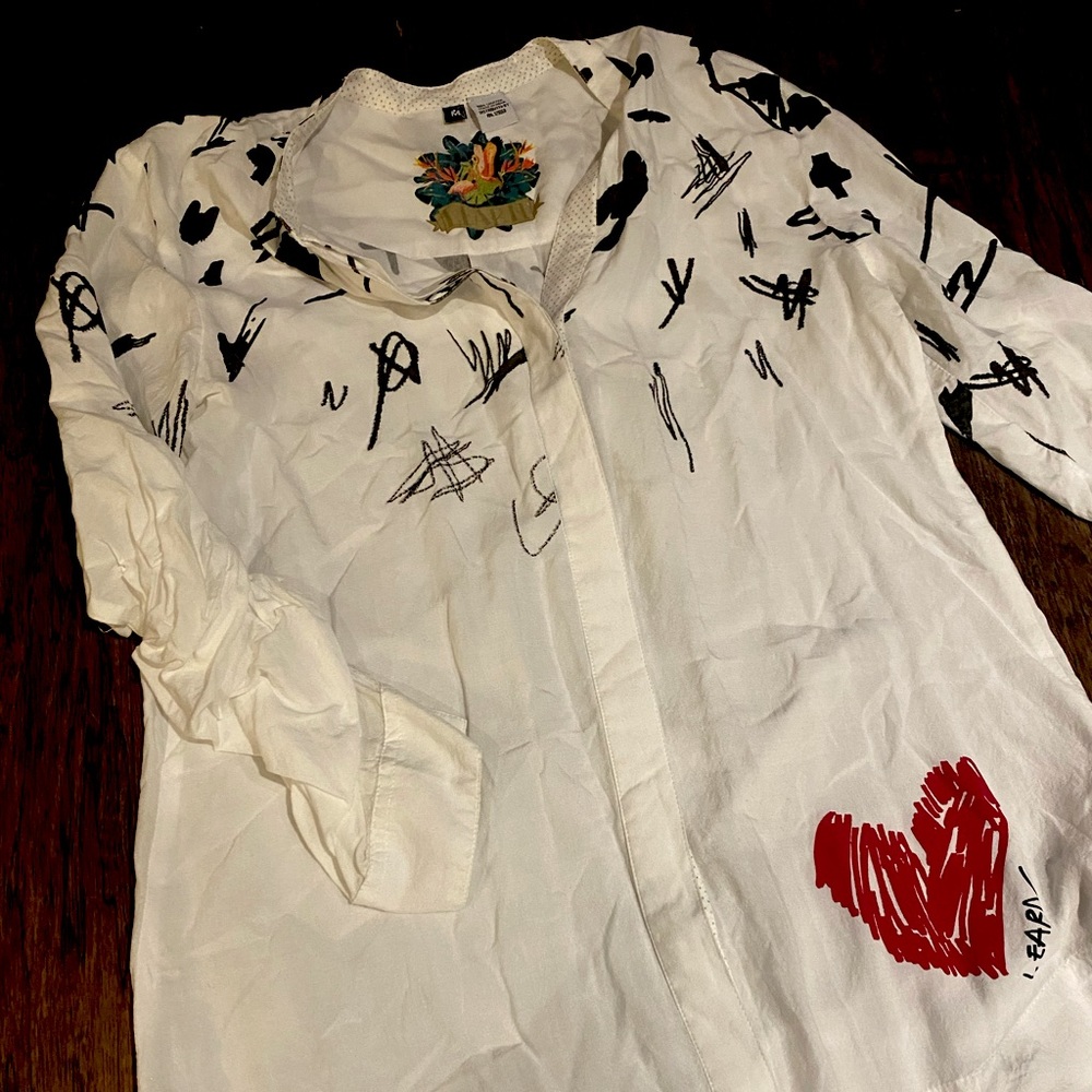 Disigual button up shirt with heart pattern